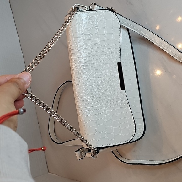 Ardene White Crocodile-Embossed Crossbody Bag - Picture 6 of 6
